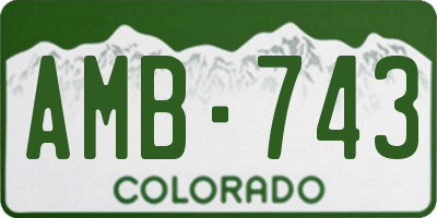 CO license plate AMB743