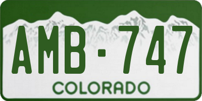 CO license plate AMB747