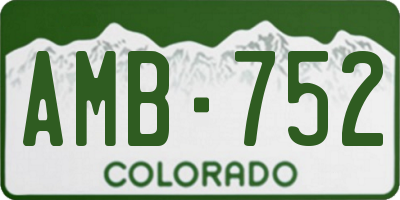CO license plate AMB752