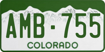 CO license plate AMB755