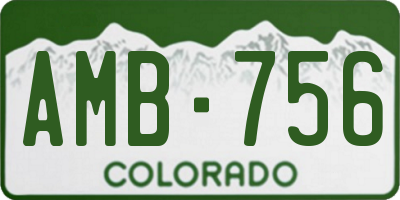 CO license plate AMB756