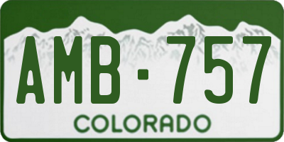 CO license plate AMB757