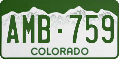 CO license plate AMB759