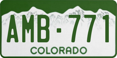 CO license plate AMB771