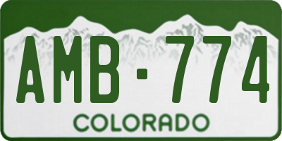 CO license plate AMB774