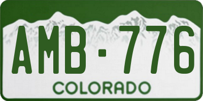 CO license plate AMB776