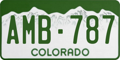 CO license plate AMB787