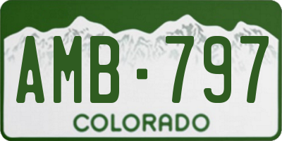 CO license plate AMB797