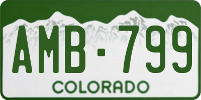 CO license plate AMB799