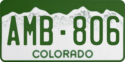 CO license plate AMB806