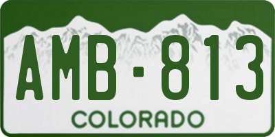CO license plate AMB813