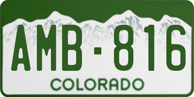 CO license plate AMB816