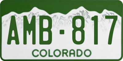 CO license plate AMB817