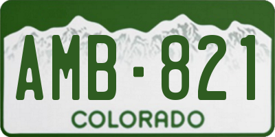 CO license plate AMB821