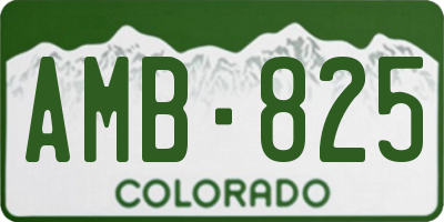 CO license plate AMB825
