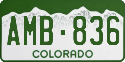 CO license plate AMB836