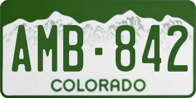 CO license plate AMB842