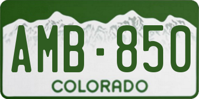 CO license plate AMB850