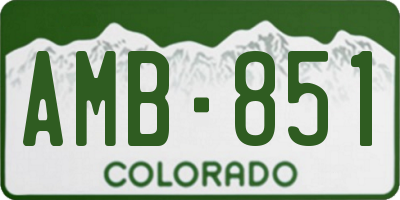 CO license plate AMB851