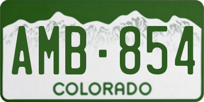 CO license plate AMB854