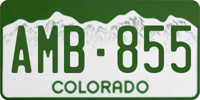 CO license plate AMB855