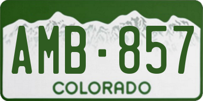 CO license plate AMB857