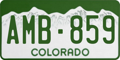 CO license plate AMB859