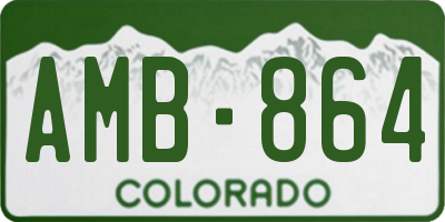 CO license plate AMB864