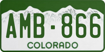 CO license plate AMB866