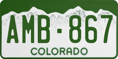 CO license plate AMB867