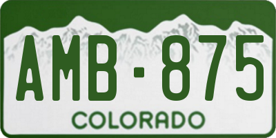 CO license plate AMB875