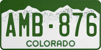 CO license plate AMB876