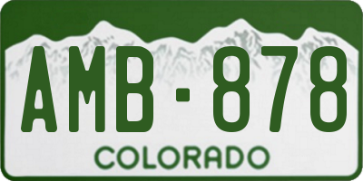 CO license plate AMB878