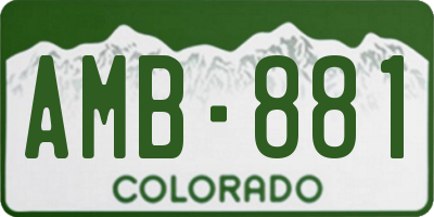 CO license plate AMB881