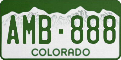 CO license plate AMB888