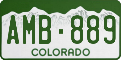 CO license plate AMB889