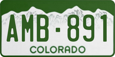 CO license plate AMB891