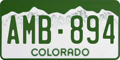 CO license plate AMB894