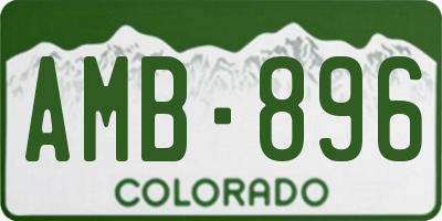 CO license plate AMB896