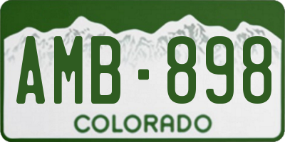 CO license plate AMB898