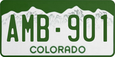CO license plate AMB901