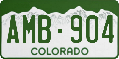CO license plate AMB904