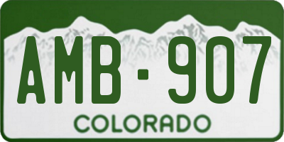 CO license plate AMB907