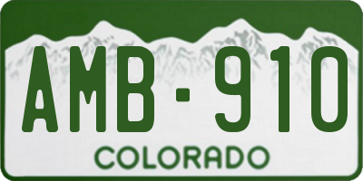 CO license plate AMB910