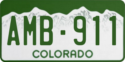 CO license plate AMB911