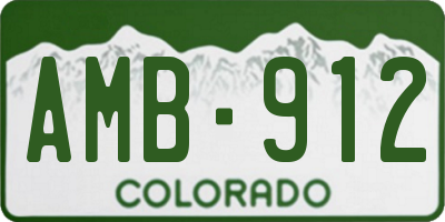 CO license plate AMB912