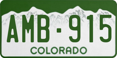CO license plate AMB915