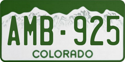 CO license plate AMB925