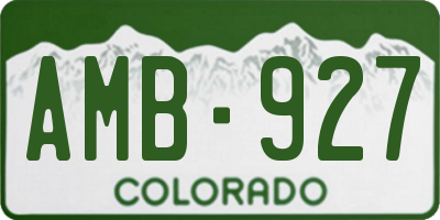 CO license plate AMB927