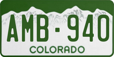 CO license plate AMB940